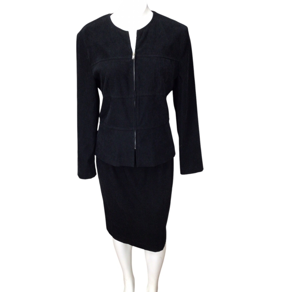 Jessica Howard Vintage Black Velvet Skirt Set Size 10